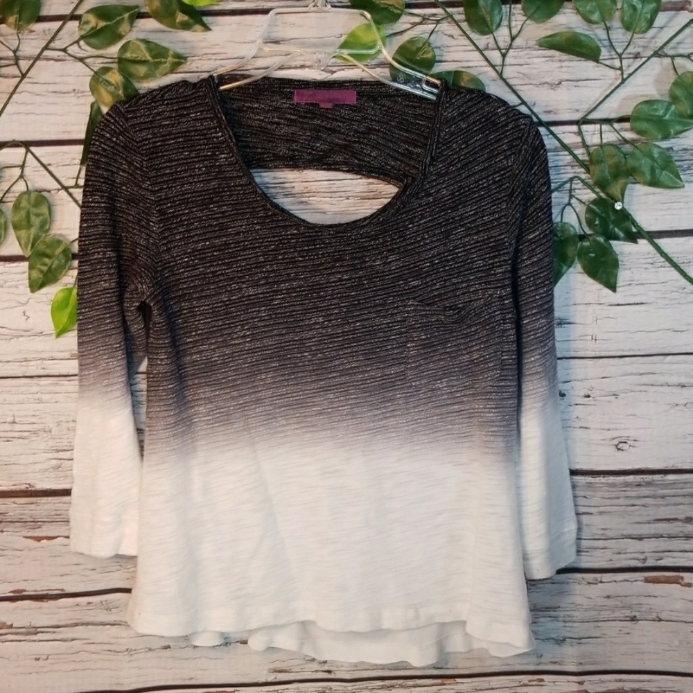 Z by Zobha peek a boo back 3/4 sleeve blouse sz M